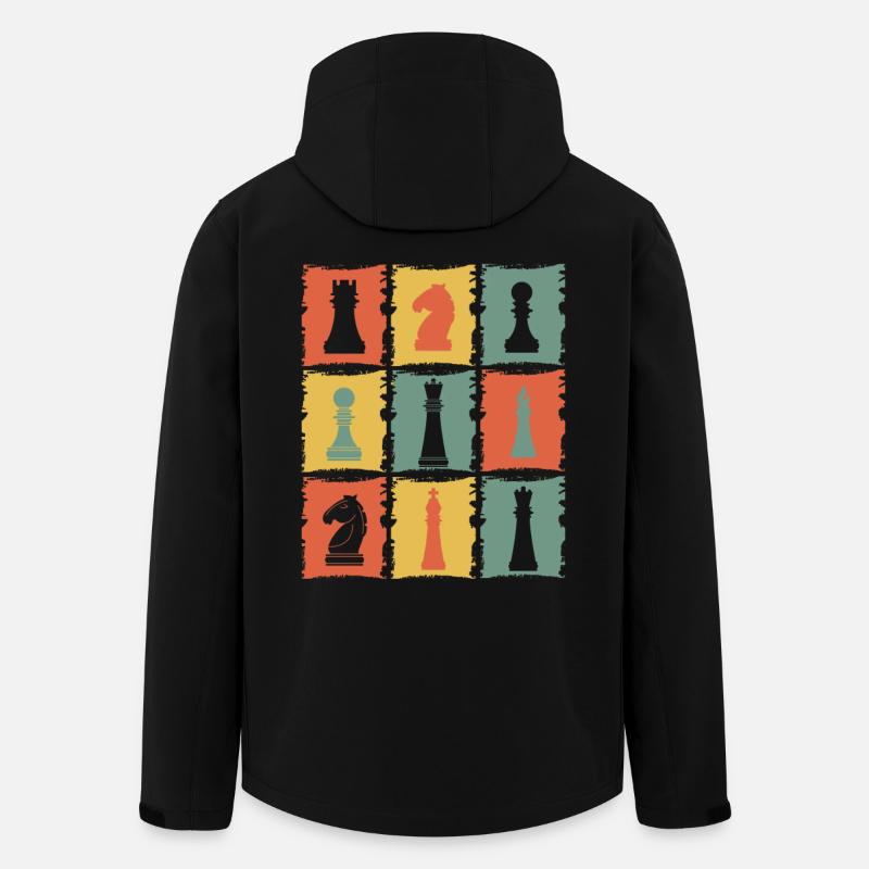 Schachfiguren Retro - Recycelte Männer Softshell-Jacke von Stanley/Stella - Schwarz