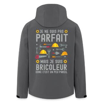 je ne suis pas parfait mais bricoleur 1 - Veste softshell homme en polyester recyclé Stanley/Stella - noir - Dos - AI Model Male 185 light (185cm)