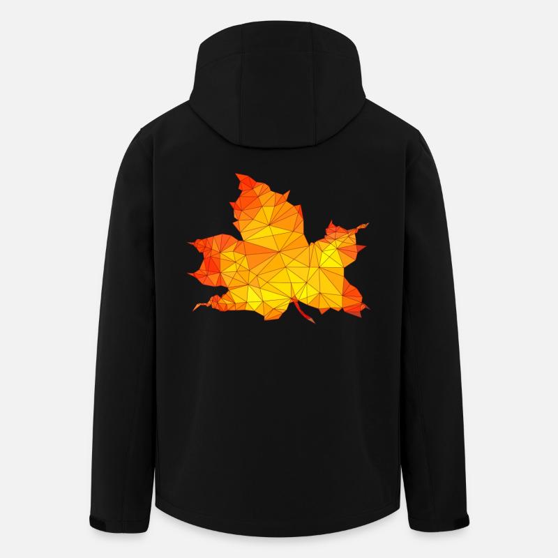 Polygonales Herbst Ahorn Baum Blatt Poly Kunst - Recycelte Männer Softshell-Jacke von Stanley/Stella - Schwarz