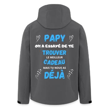 Cadeau Humour Papy Pour La Fête Des Grands Pères - Veste softshell homme en polyester recyclé Stanley/Stella - noir - Dos - AI Model Male 185 light (185cm)
