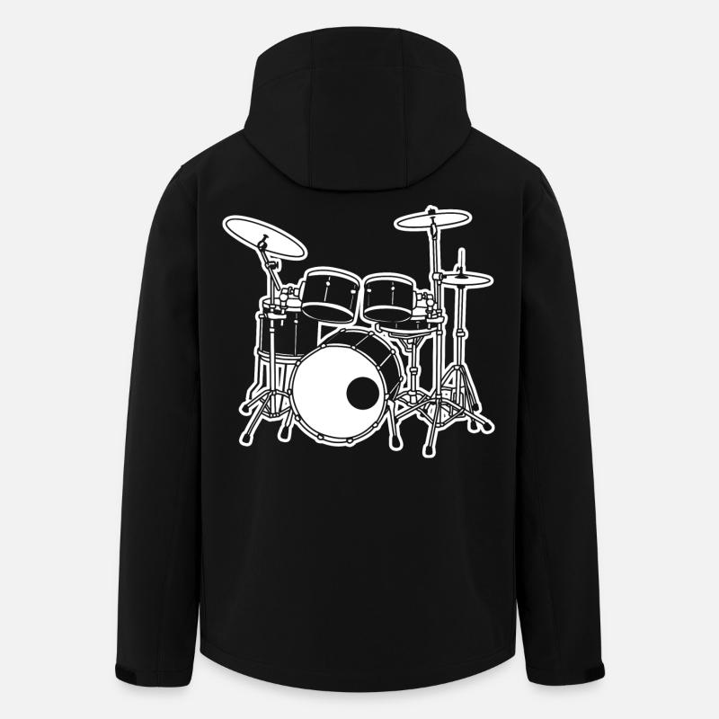 Schlagzeug Skizze - Recycelte Männer Softshell-Jacke von Stanley/Stella - Schwarz