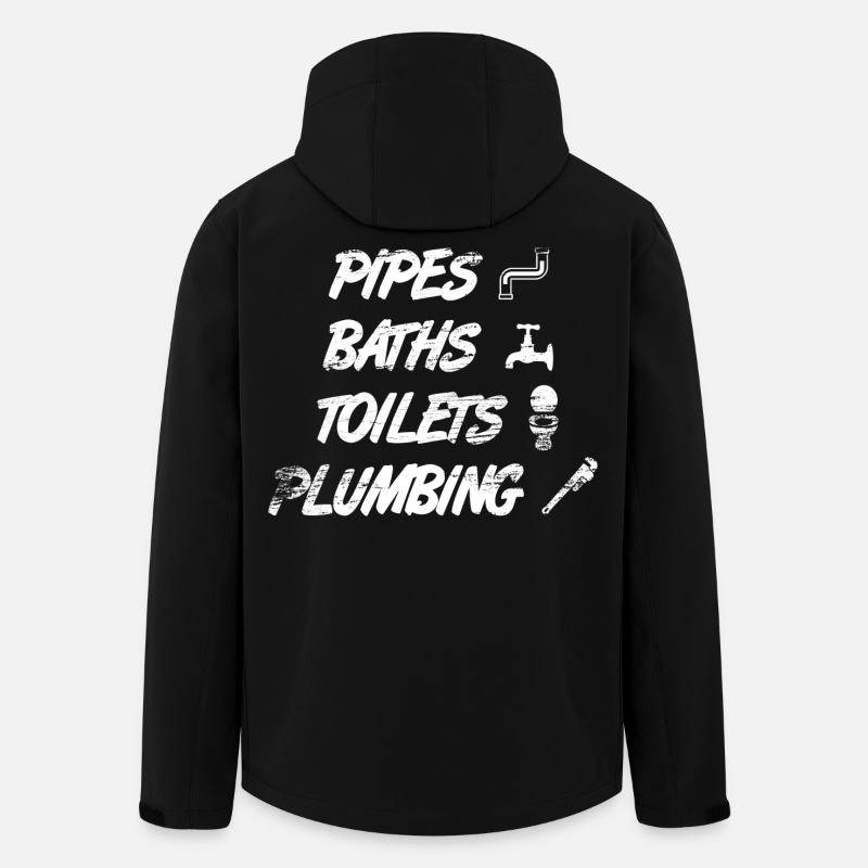 Pipes, bathrooms, toilets, sanitary facilities - Men’s Recycled Softshell Jacket by Stanley/Stella - black