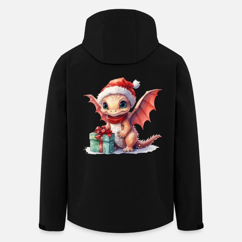 Dragon de Noël avec cadeau - Veste softshell homme en polyester recyclé Stanley/Stella - noir