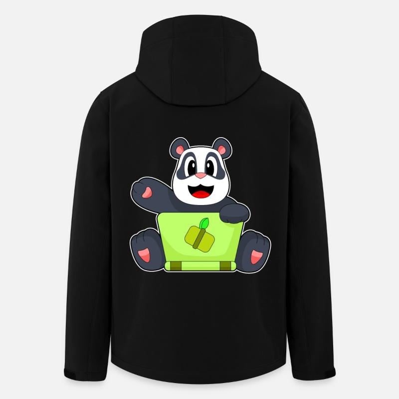 Panda Laptop - Men’s Recycled Softshell Jacket by Stanley/Stella - black
