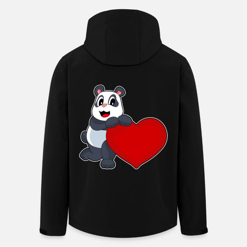 Cœur de panda - Veste softshell homme en polyester recyclé Stanley/Stella - noir