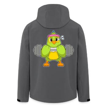 Parrot Bodybuilder Barbell Bodybuilding - Men’s Recycled Softshell Jacket by Stanley/Stella - anthracite - Back - AI Model Male 185 light (185cm)