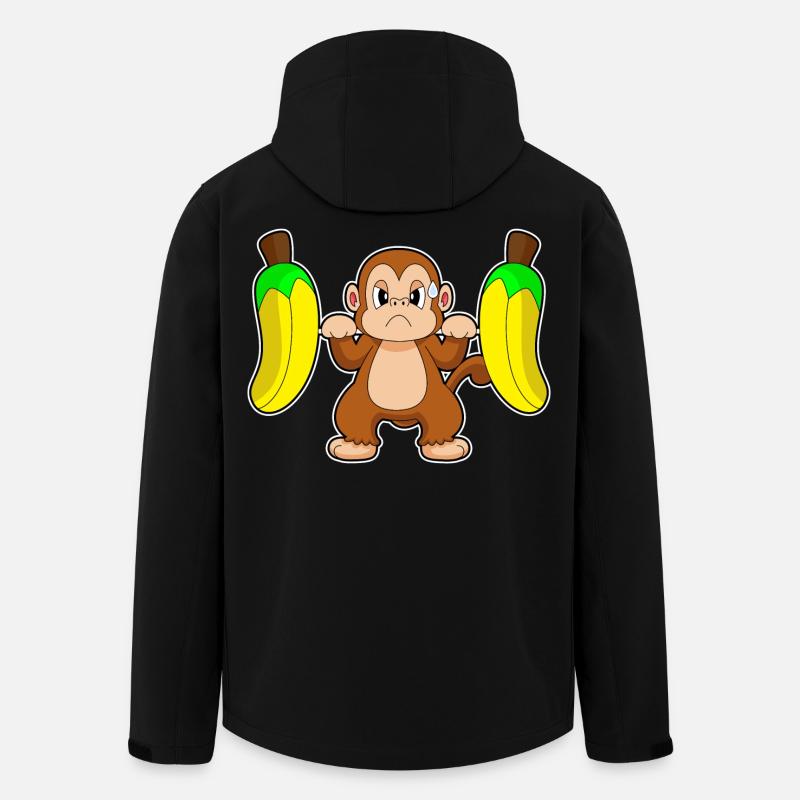 Affe Banane Bodybuilding Hantel - Recycelte Männer Softshell-Jacke von Stanley/Stella - Schwarz