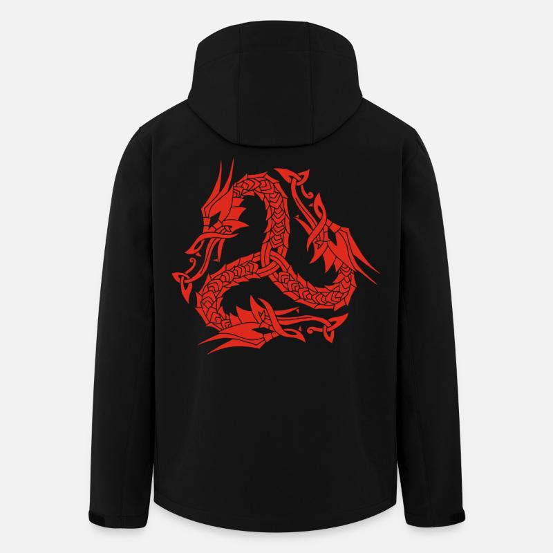 Hydre rouge celte - Veste softshell homme en polyester recyclé Stanley/Stella - noir