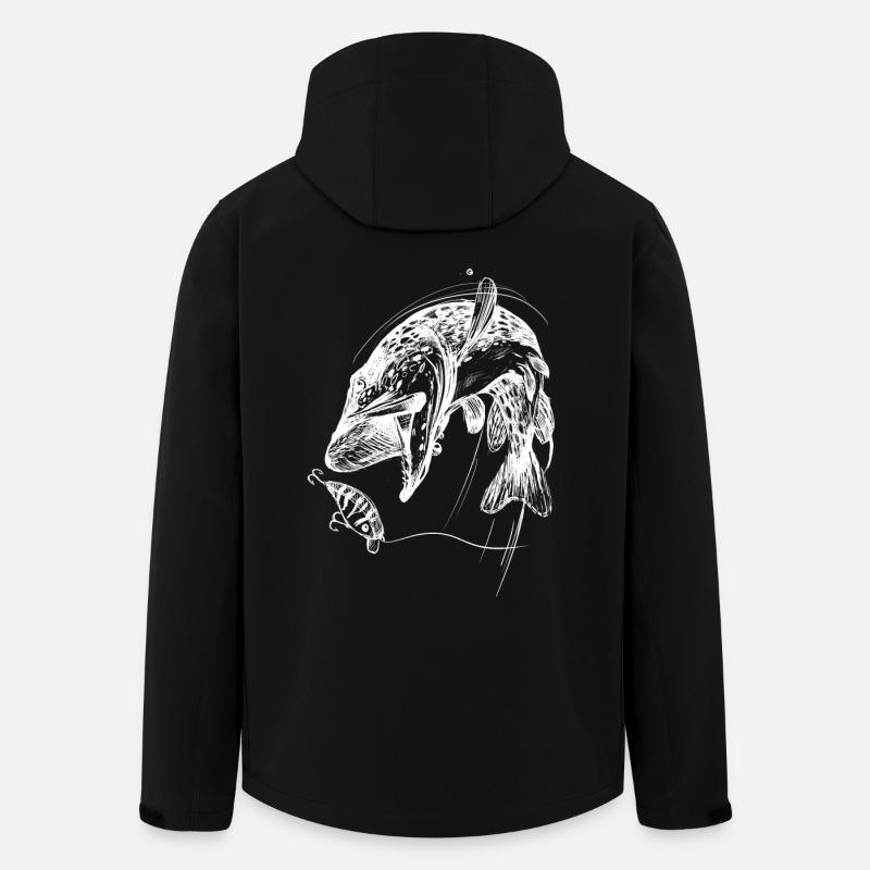Fisch des Lebens! - Angeltshirt Hechtangriff / W - Recycelte Männer Softshell-Jacke von Stanley/Stella - Schwarz