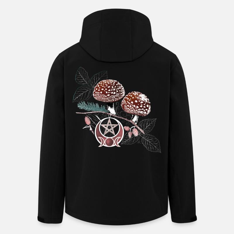 Toadstool Wicca Symbol Natural Magic Autumn - Men’s Recycled Softshell Jacket by Stanley/Stella - black