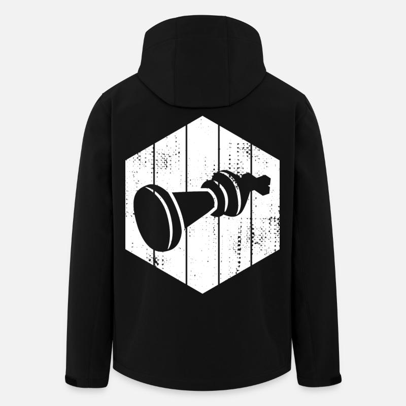 Dessin de pièces d’échecs - Veste softshell homme en polyester recyclé Stanley/Stella - noir
