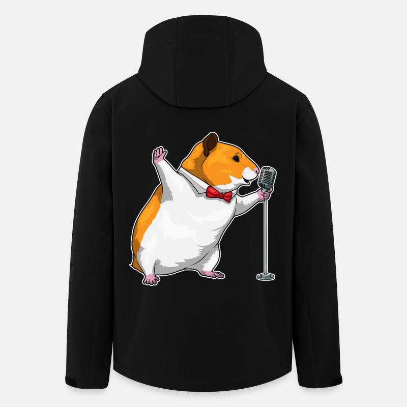 Hamster Singer Microphone Musique - Veste softshell homme en polyester recyclé Stanley/Stella - noir