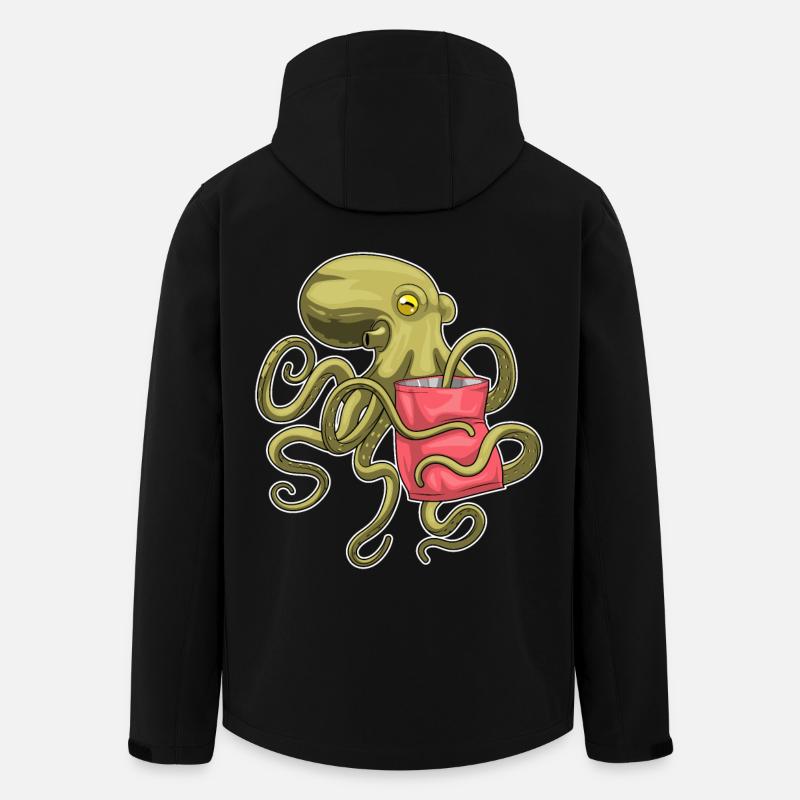 Sac de chips Octopus - Veste softshell homme en polyester recyclé Stanley/Stella - noir