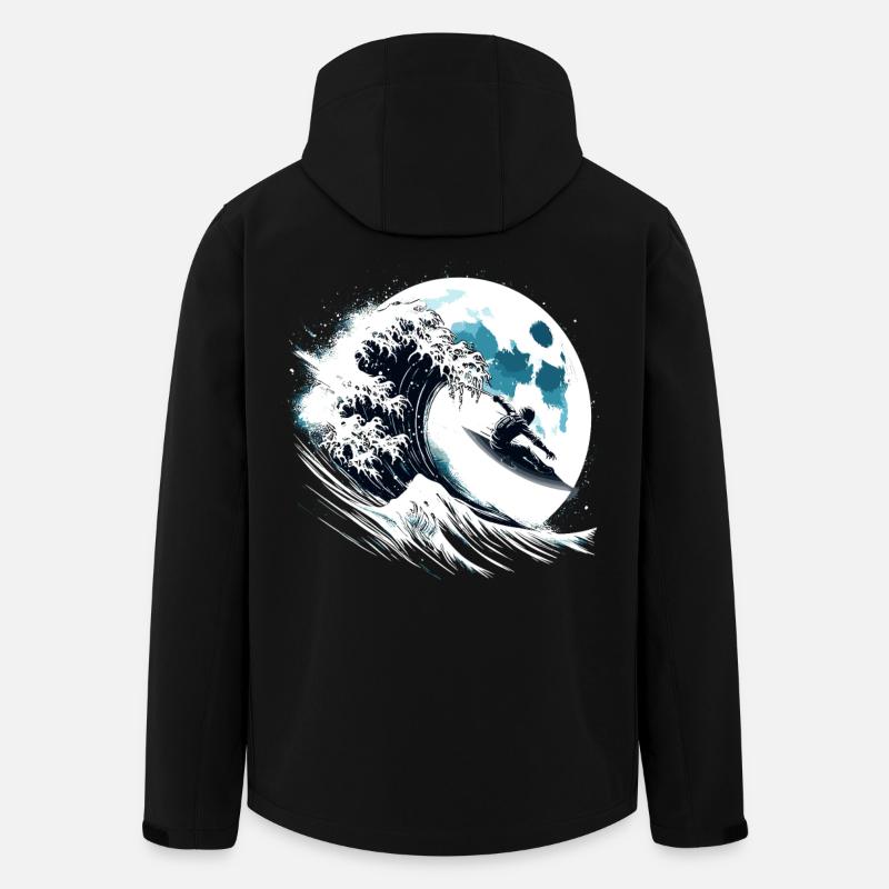 Astronaut Surfer Moon Surfer - Men’s Recycled Softshell Jacket by Stanley/Stella - black