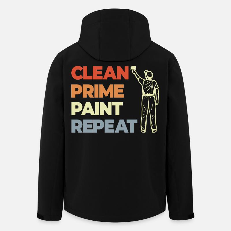 Clean Prime Paint Repeat - Men’s Recycled Softshell Jacket by Stanley/Stella - black