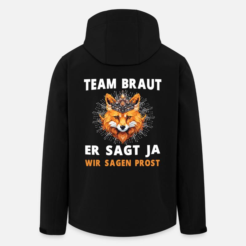 Hochzeit Junggesellenabschied Fuchs Bräutigam - Recycelte Männer Softshell-Jacke von Stanley/Stella - Schwarz