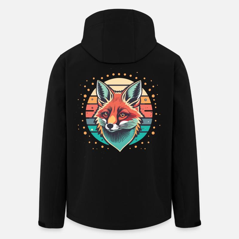 Foxy Retro Sunset - Recycelte Männer Softshell-Jacke von Stanley/Stella - Schwarz