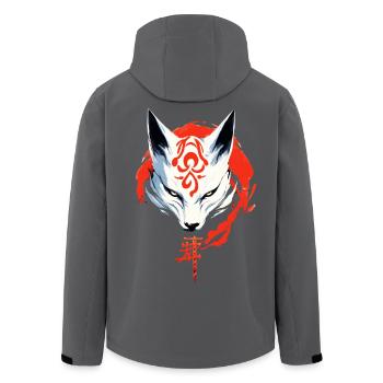 Kumiho Masque de renard samouraï Kitsune Japon Anime - Veste softshell homme en polyester recyclé Stanley/Stella - noir - Dos - AI Model Male 185 light (185cm)
