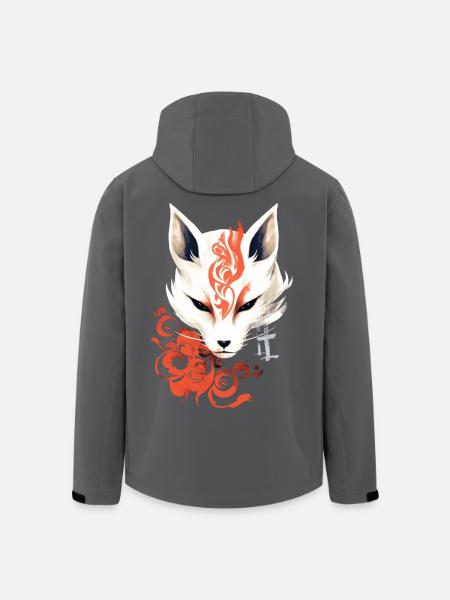 Fuchs Maske Kumiho Samurai Kitsune Japan Anime - Recycelte Männer Softshell-Jacke von Stanley/Stella - Schwarz