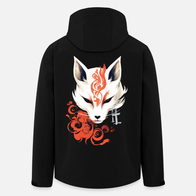 Fuchs Maske Kumiho Samurai Kitsune Japan Anime - Recycelte Männer Softshell-Jacke von Stanley/Stella - Schwarz