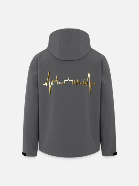 Amsterdam Skyline Netherlands Heartbeat Holland - Men’s Recycled Softshell Jacket by Stanley/Stella - black
