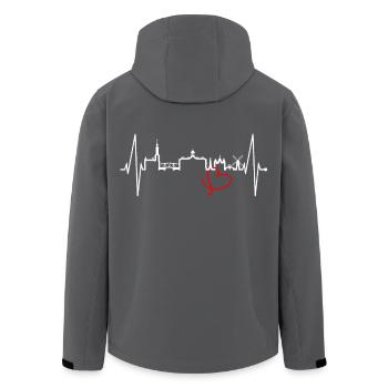 Amsterdam Skyline Niederlande Herzschlag Holland - Recycelte Männer Softshell-Jacke von Stanley/Stella - Anthrazit - Hinten - AI Model Male 185 light (185cm)