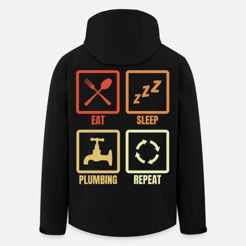 Manger, dormir, plomber, répéter - Veste softshell homme en polyester recyclé Stanley/Stella - noir