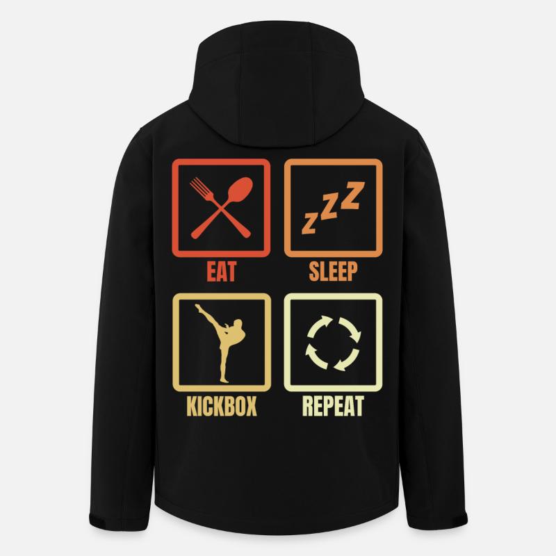 Manger, dormir, kickboxer, répéter - Veste softshell homme en polyester recyclé Stanley/Stella - noir