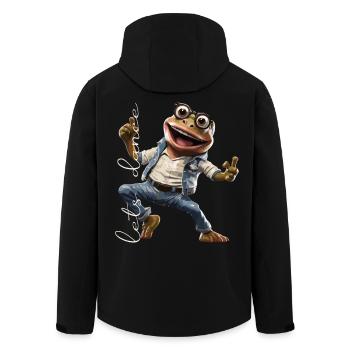 Tanzender Frosch / Freude / Lebensfreude / Disco - Recycelte Männer Softshell-Jacke von Stanley/Stella - Schwarz - Hinten - AI Model Male 185 light (185cm)