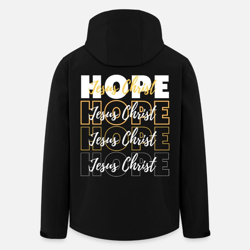 Geometric Love Jesus Christ Typography - Men’s Recycled Softshell Jacket by Stanley/Stella - black