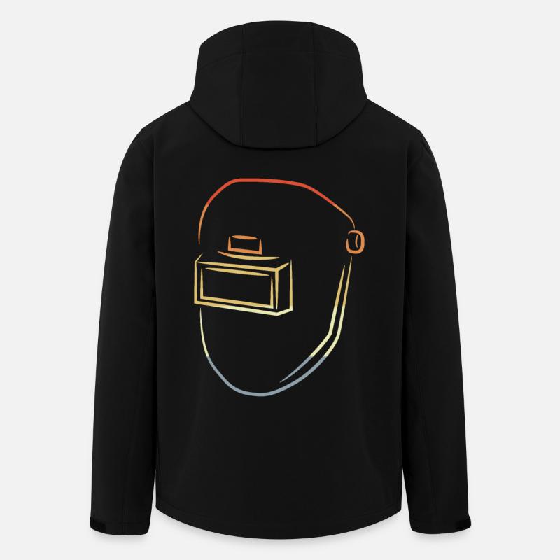 Dessin de masque de soudage - Veste softshell homme en polyester recyclé Stanley/Stella - noir