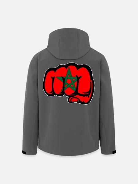 Morocco Flag Hand Fist - Men’s Recycled Softshell Jacket by Stanley/Stella - black