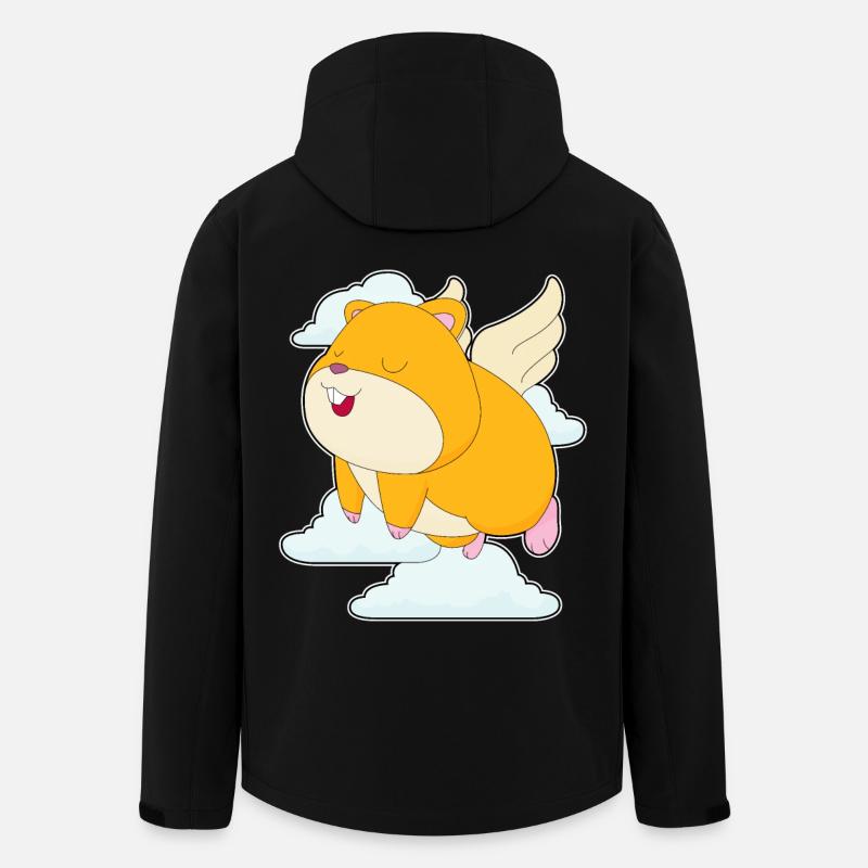 Hamster, Ailes D’ange, Nuages - Veste softshell homme en polyester recyclé Stanley/Stella - noir
