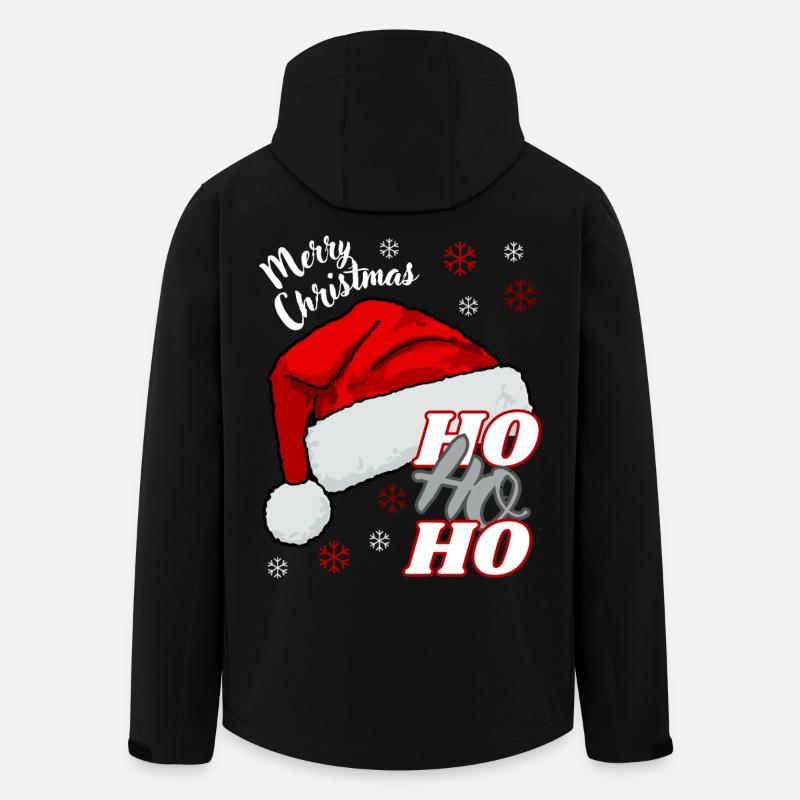 Joyeux Noël HO HO HO - Veste softshell homme en polyester recyclé Stanley/Stella - noir