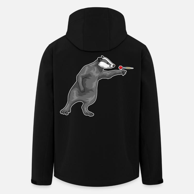 Fléchette blaireau - Veste softshell homme en polyester recyclé Stanley/Stella - noir