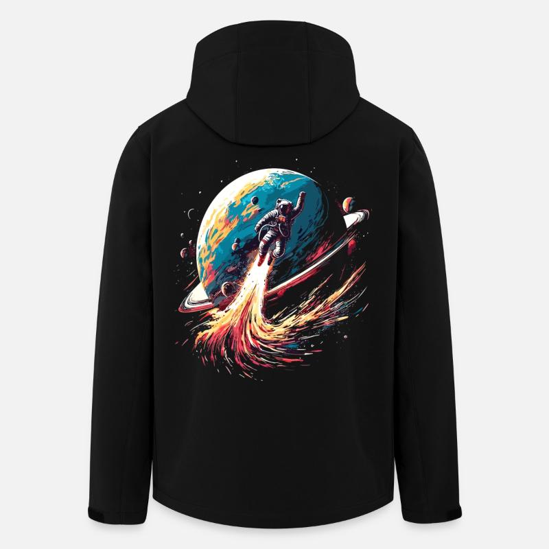 Astronaut Planet Art - Men’s Recycled Softshell Jacket by Stanley/Stella - black