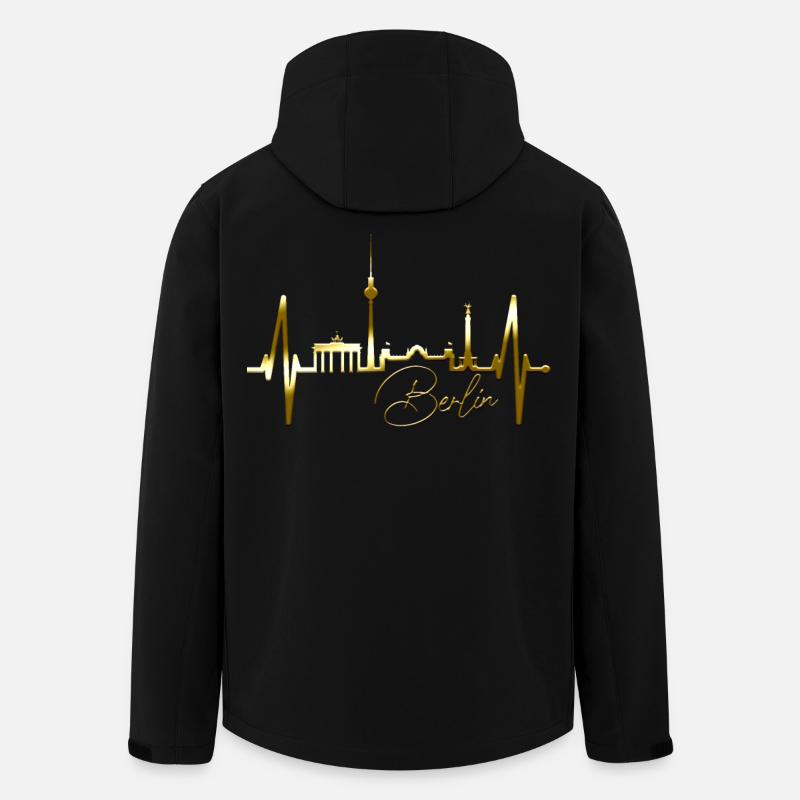 Berlin Skyline Herzschlag Herz Liebe Love Berliner - Recycelte Männer Softshell-Jacke von Stanley/Stella - Schwarz