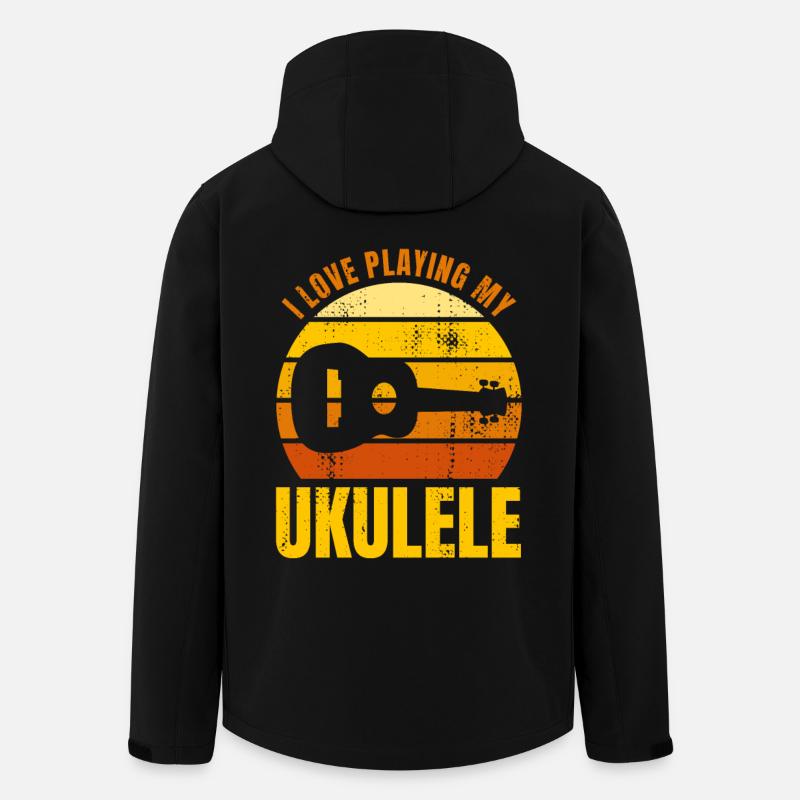 Motivational Ukulele Saying - Men’s Recycled Softshell Jacket by Stanley/Stella - black