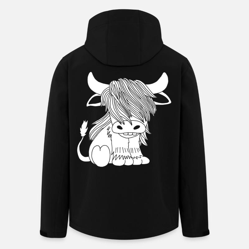 White long-haired cow - Men’s Recycled Softshell Jacket by Stanley/Stella - black