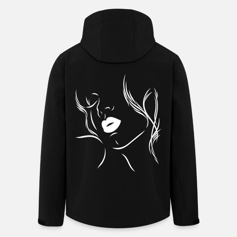 Silhouette féminine aux lèvres sensuelles - Veste softshell homme en polyester recyclé Stanley/Stella - noir