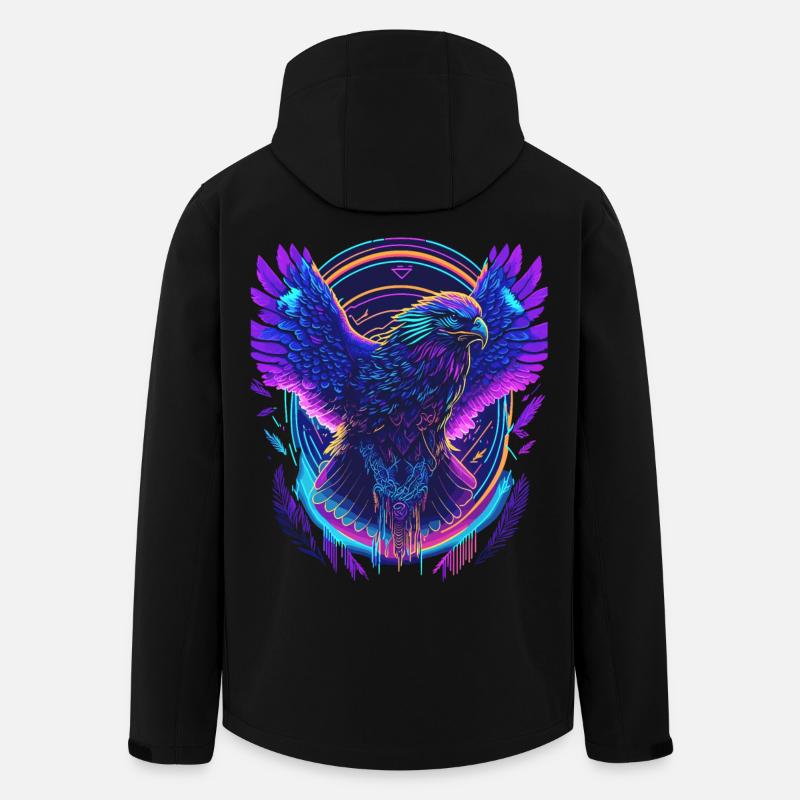 Aigle volant Synthwave - Veste softshell homme en polyester recyclé Stanley/Stella - noir