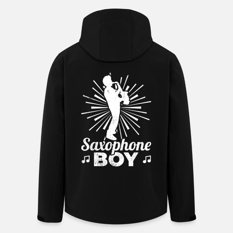 Saxophon Junge - Recycelte Männer Softshell-Jacke von Stanley/Stella - Schwarz