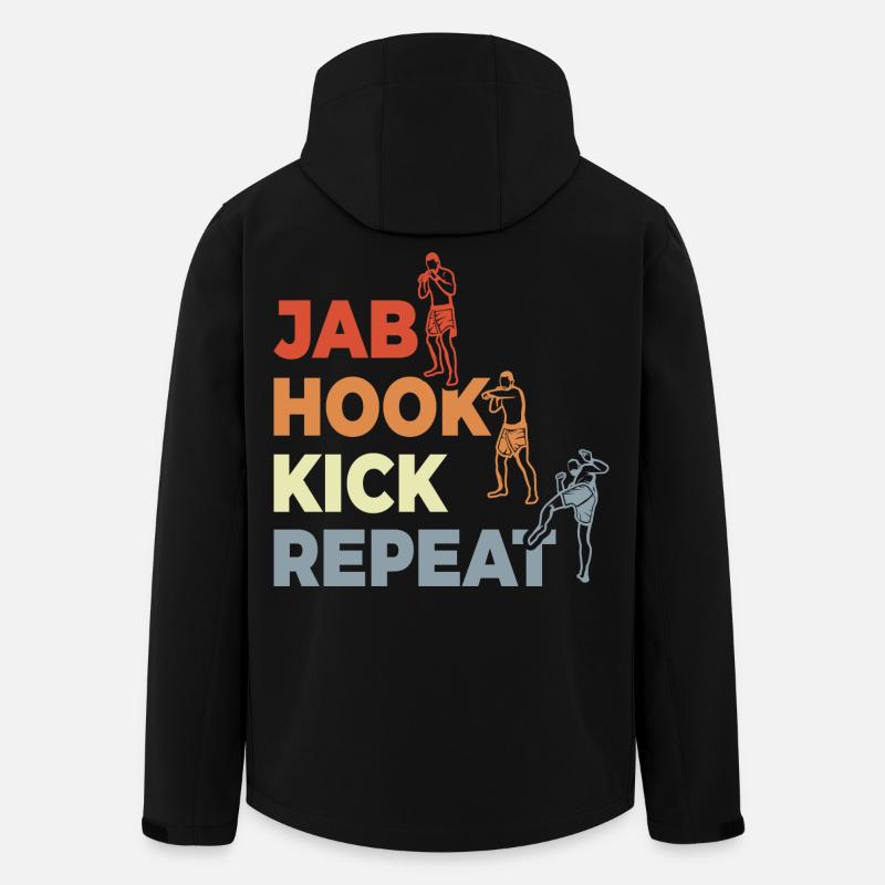 Jab Hook Kick Repeat - Recycelte Männer Softshell-Jacke von Stanley/Stella - Schwarz