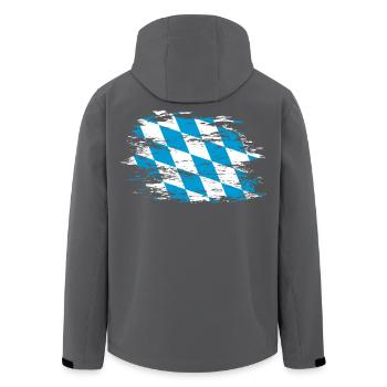 Bayern Flagge used - Recycelte Männer Softshell-Jacke von Stanley/Stella - Schwarz - Hinten - AI Model Male 185 light (185cm)