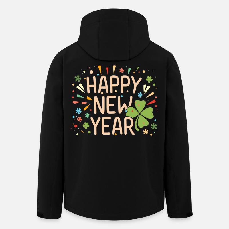 Neujahrsfreude mit Shamrock - Recycelte Männer Softshell-Jacke von Stanley/Stella - Schwarz
