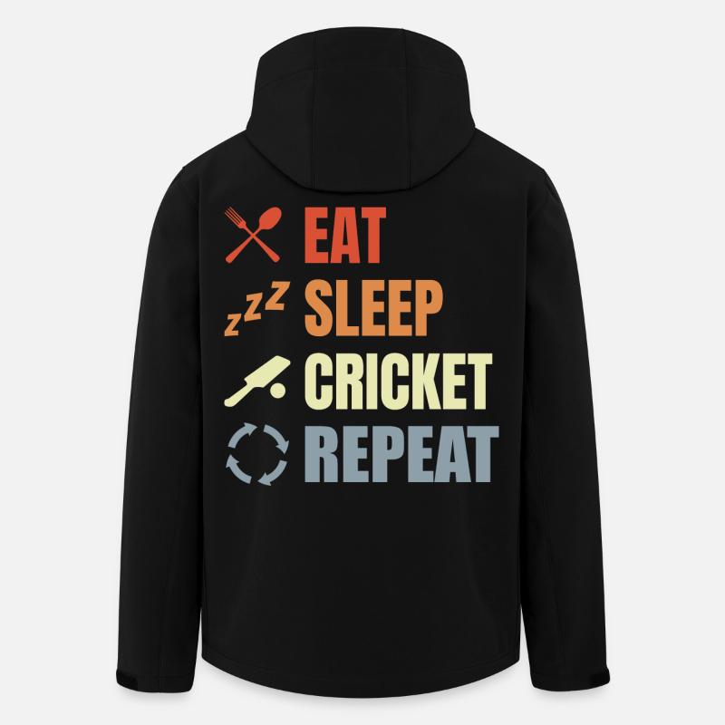 Eat Sleep Cricket Repeat - Recycelte Männer Softshell-Jacke von Stanley/Stella - Schwarz