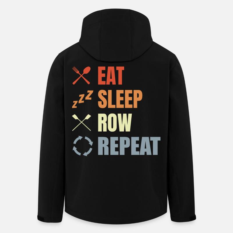 Manger, dormir, ramer, répéter - Veste softshell homme en polyester recyclé Stanley/Stella - noir