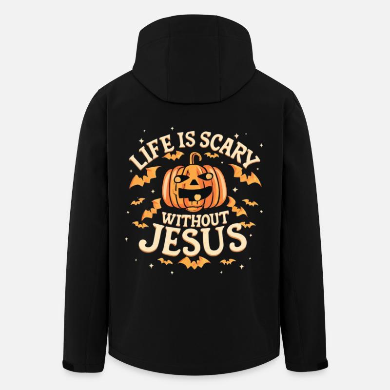 Life is scary without Jesus - Men’s Recycled Softshell Jacket by Stanley/Stella - black