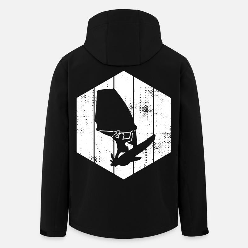 Lustiger Windsurfer - Recycelte Männer Softshell-Jacke von Stanley/Stella - Schwarz