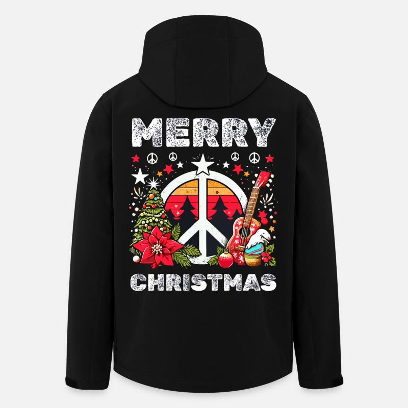 Merry Christmas Peace - Men’s Recycled Softshell Jacket by Stanley/Stella - black